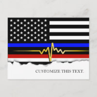 Thin Blue Line American Flag Custom text