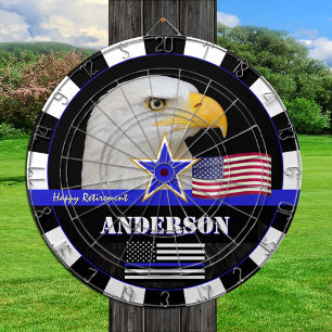 Thin Blue Line & American Flag darts, police / USA Dartboard