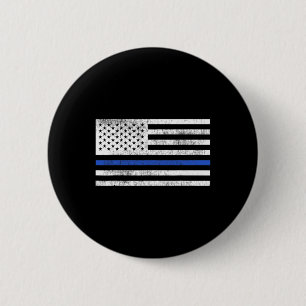 Thin Blue Line American Flag Defend Police Patriot 6 Cm Round Badge