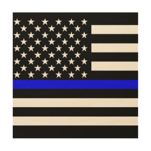 Thin Blue Line American Flag Graphic Decor
