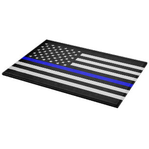 Thin Blue Line American Flag Graphic Decor Cutting Board