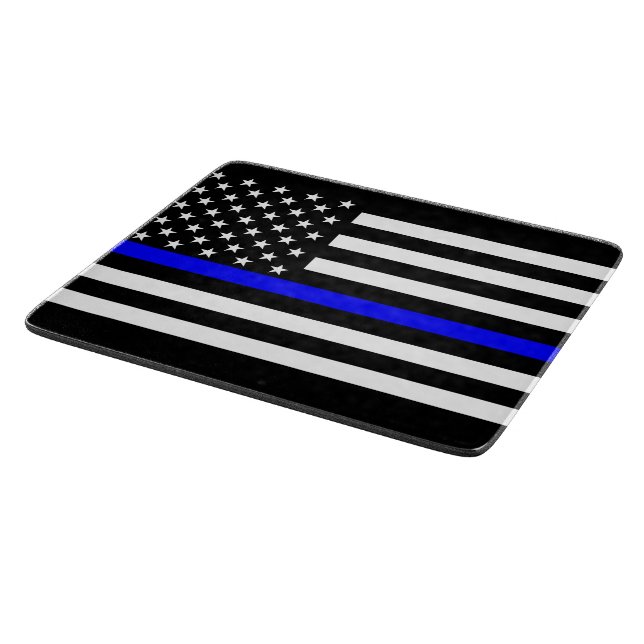 Thin Blue Line American Flag Graphic Decor Cutting Board (Corner)
