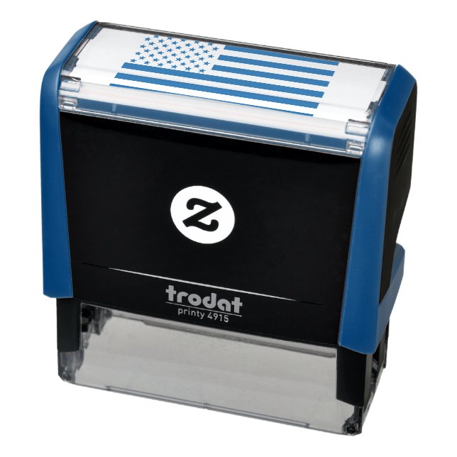 Thin Blue Line American Flag graphic on a Self-inking Stamp (Product)