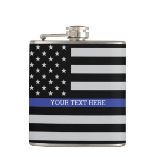 Thin Blue Line - American Flag Hip Flask