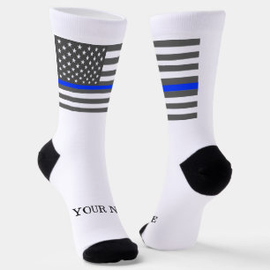 Thin Blue Line American flag law enforcement Socks