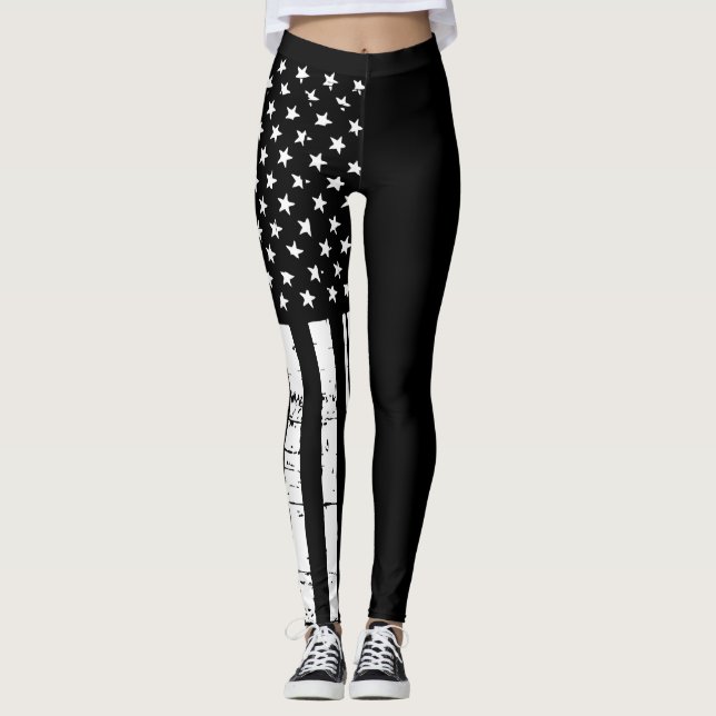 Thin Blue Line American Flag Leggings (Front)