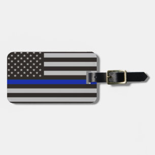 Thin Blue Line American Flag Luggage Tag