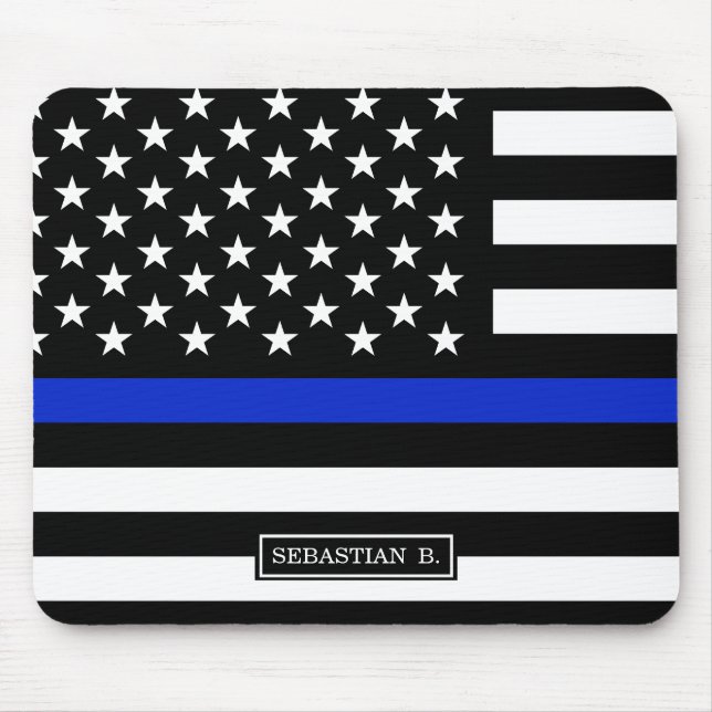 Thin Blue Line American Flag Mouse Mat (Front)