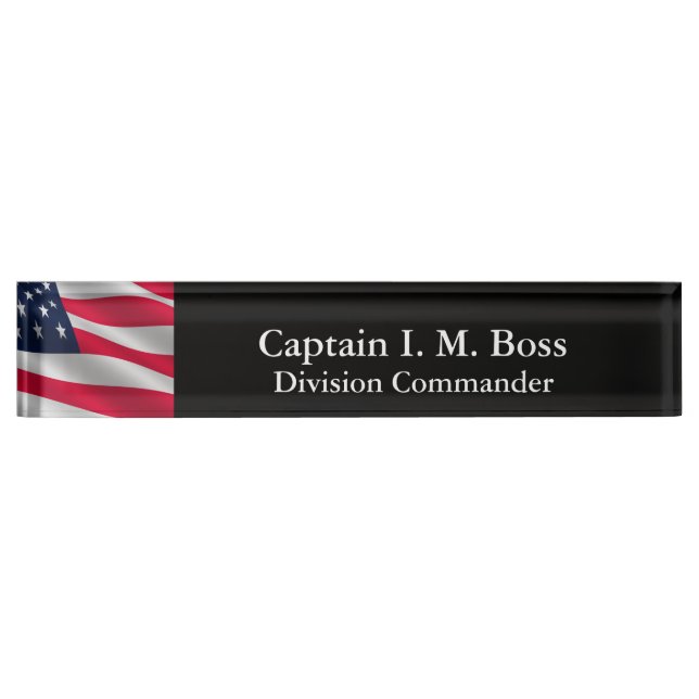 Thin Blue Line American Flag Nameplate (Front)