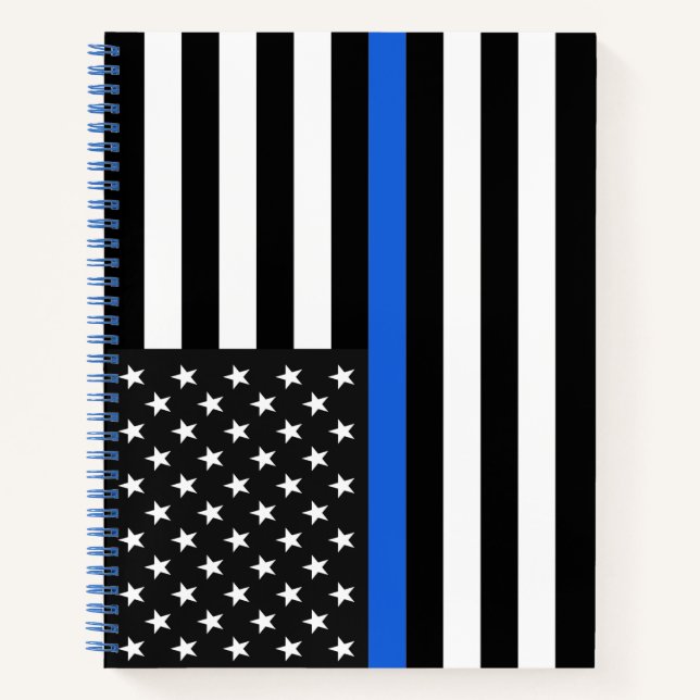 Thin Blue Line American Flag Notebook (Front)