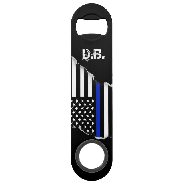 Thin Blue Line American Flag Personalised (Front)