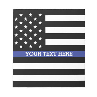 Thin Blue Line - American Flag Personalised Custom Notepad