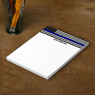 Thin Blue Line - American Flag Personalised Custom Notepad