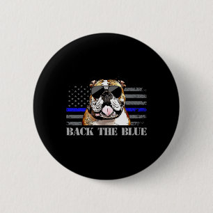 Thin Blue Line American Flag Police Dog  6 Cm Round Badge