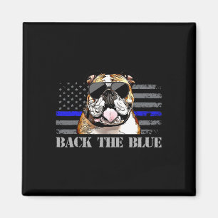 Thin Blue Line American Flag Police Dog  Magnet