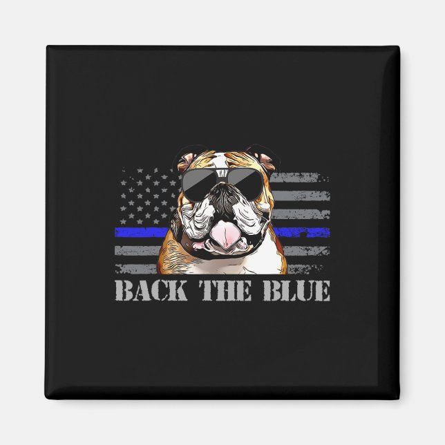 Thin Blue Line American Flag Police Dog  Magnet (Front)