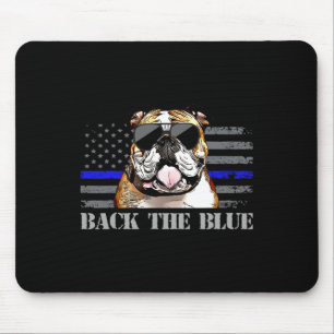 Thin Blue Line American Flag Police Dog  Mouse Mat