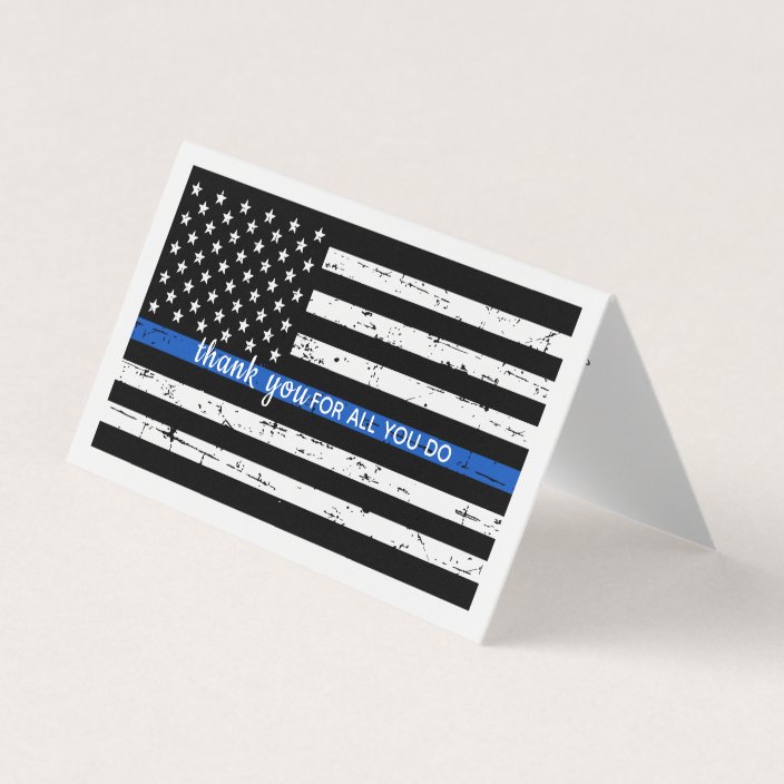 Thin Blue Line American Flag Police Thank You Business Card | Zazzle.co.uk