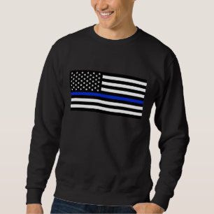 Thin Blue Line American Flag Sweatshirt