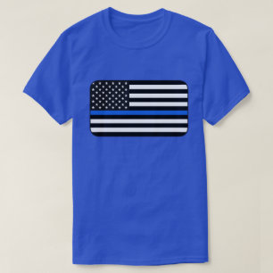 Thin Blue Line American Flag T-Shirt