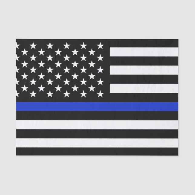 Thin Blue Line American Flag Tissue Paper (Front)