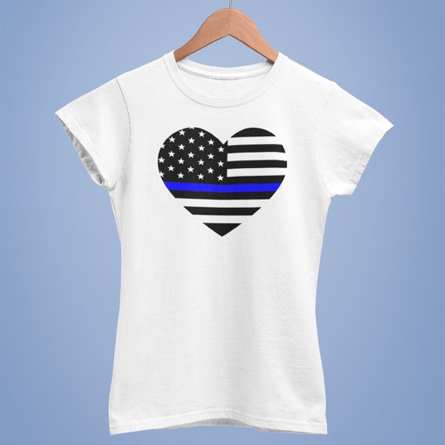 Thin Blue Line American Flag - Women's T-Shirt (Creator Uploaded)