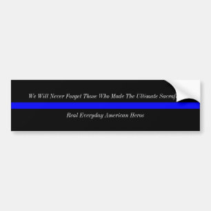Thin Blue Line American Heros Bumper Sticker