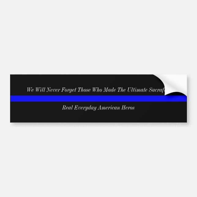 Thin Blue Line American Heros Bumper Sticker (Front)