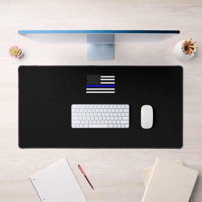 Thin Blue Line and American Flag Desk Mat (Office 1)