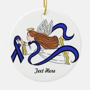 Thin Blue Line Angel Ceramic Tree Decoration