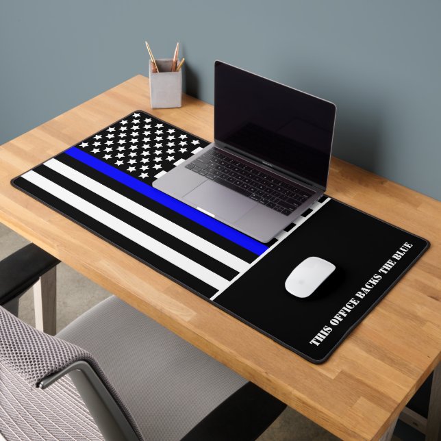 [Thin Blue Line] Back the Blue v2 Police Desk Mat (Office 2)