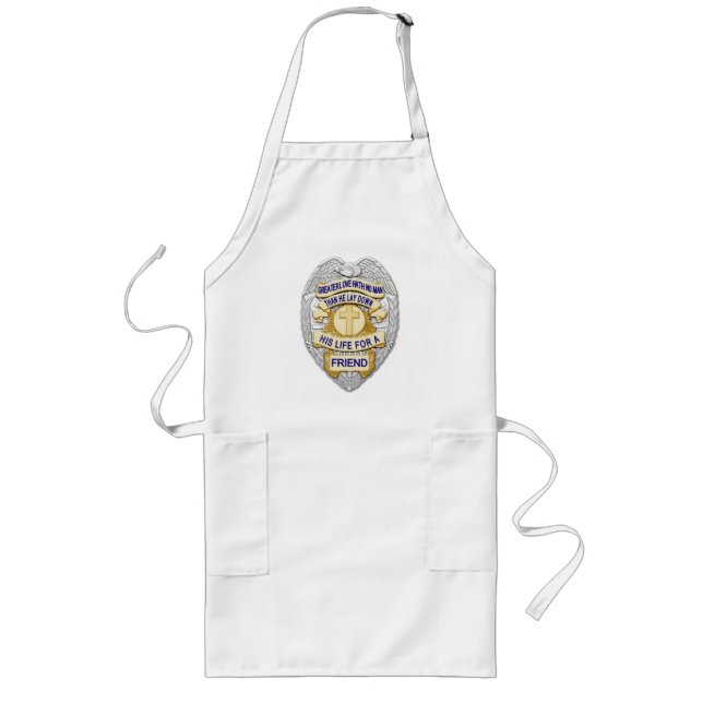 Thin Blue Line - Badge and Cross Long Apron (Front)