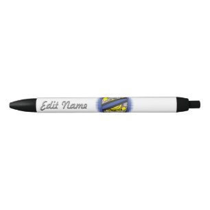 Thin Blue Line Badge Black Ink Pen