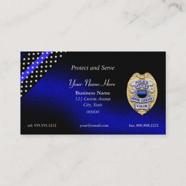 Thin Blue Line Badge Business Card (Front)