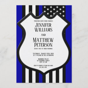 Thin Blue Line Badge Invitation