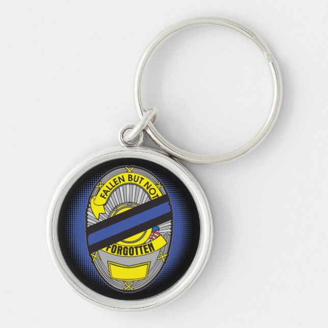 Thin Blue Line Badge Key Ring (Front)
