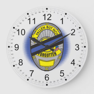 Thin Blue Line Badge Large Clock