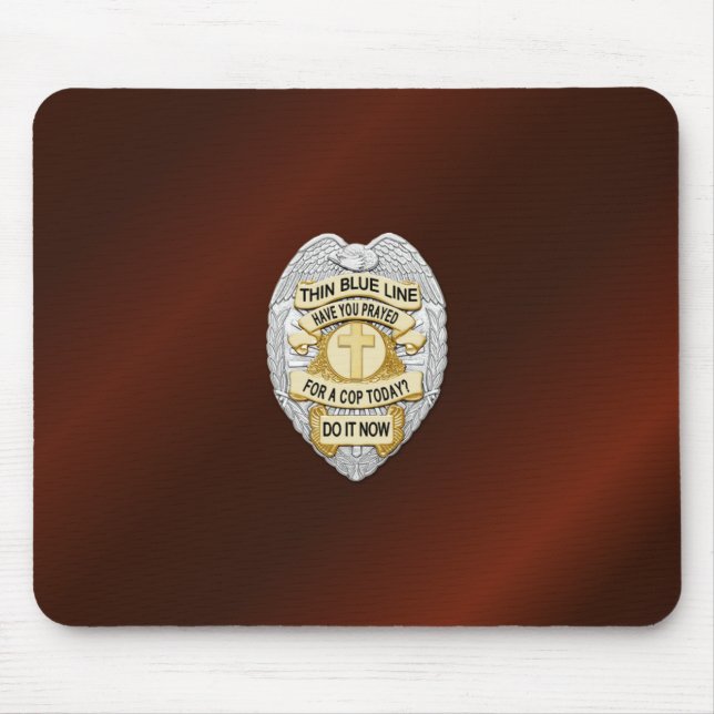 Thin Blue Line Badge Mouse Mat (Front)
