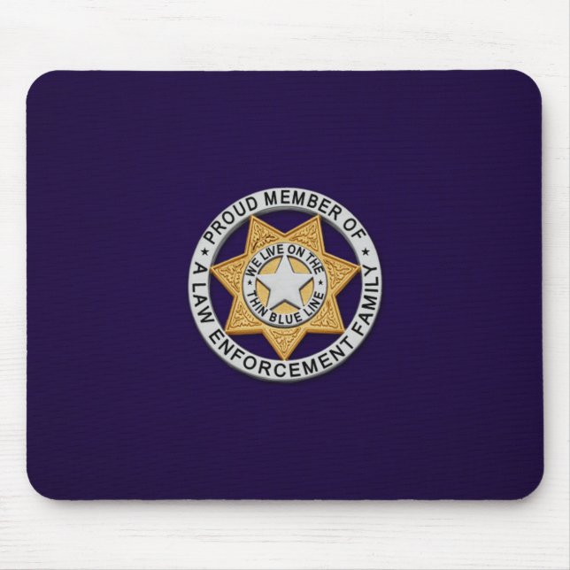 Thin Blue Line Badge Mouse Mat (Front)