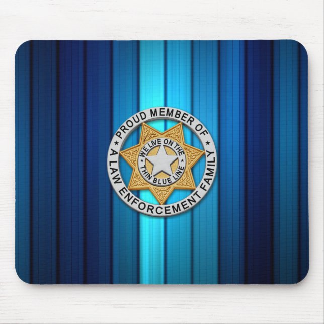Thin Blue Line Badge Mouse Mat (Front)