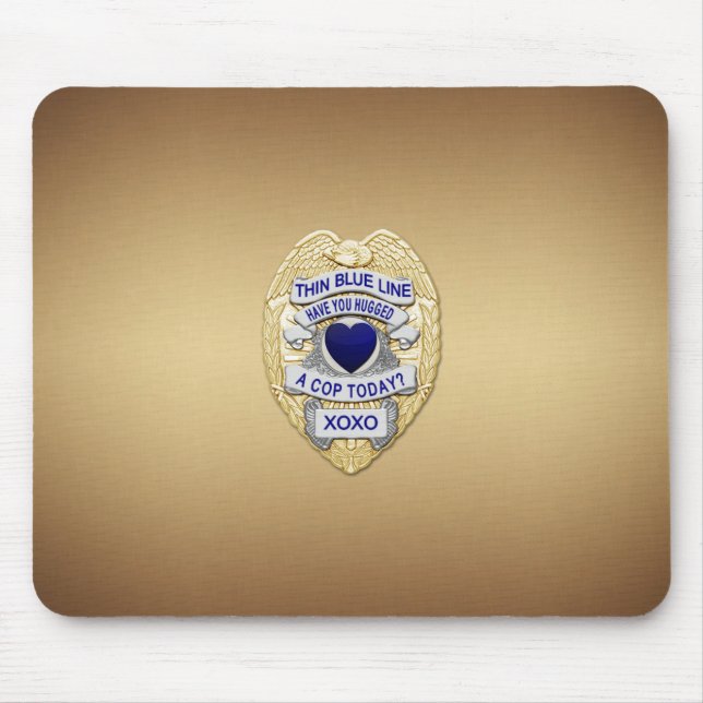 Thin Blue Line Badge Mouse Mat (Front)