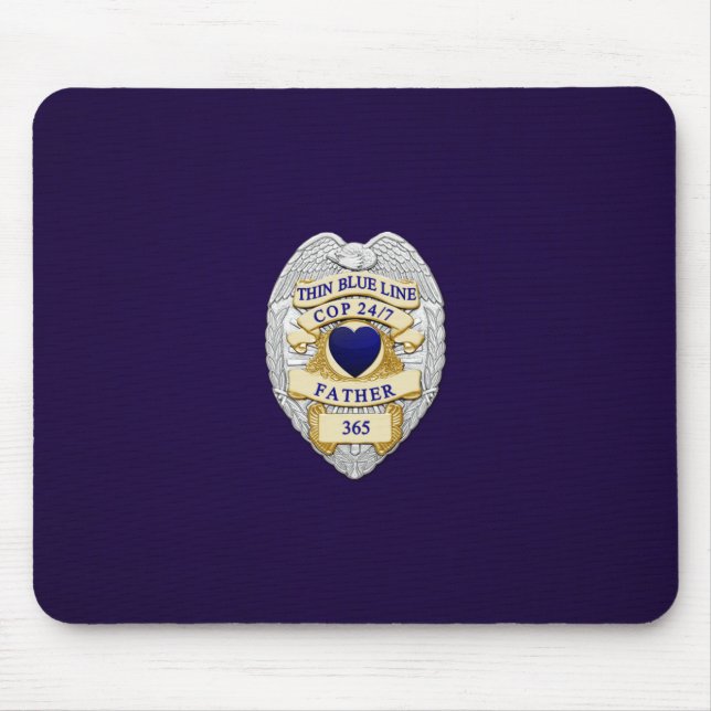 Thin Blue Line Badge Mouse Mat (Front)