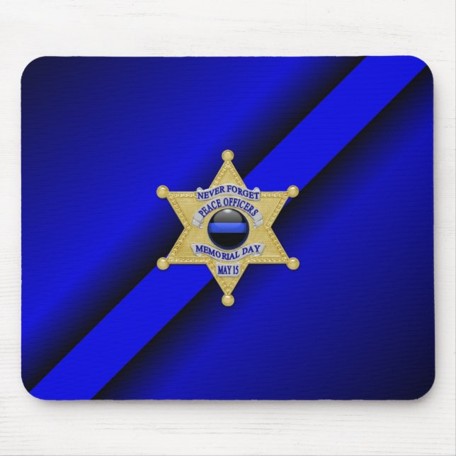 Thin Blue Line Badge Mouse Mat (Front)