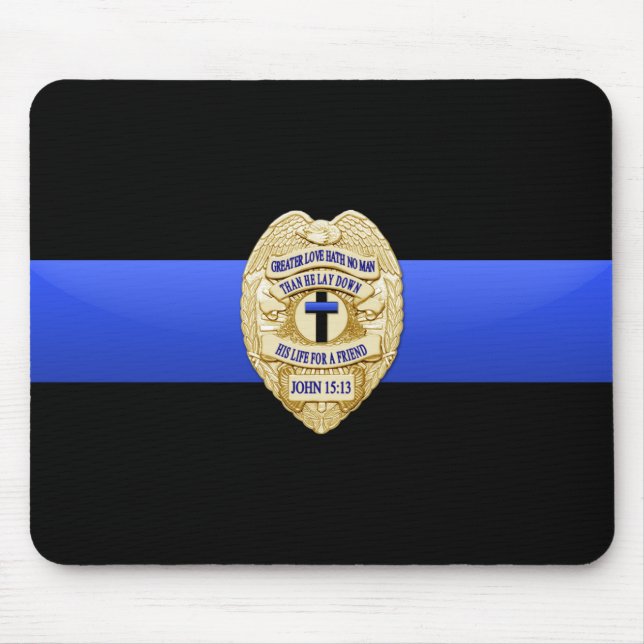 Thin Blue Line - Badge Mouse Mat (Front)
