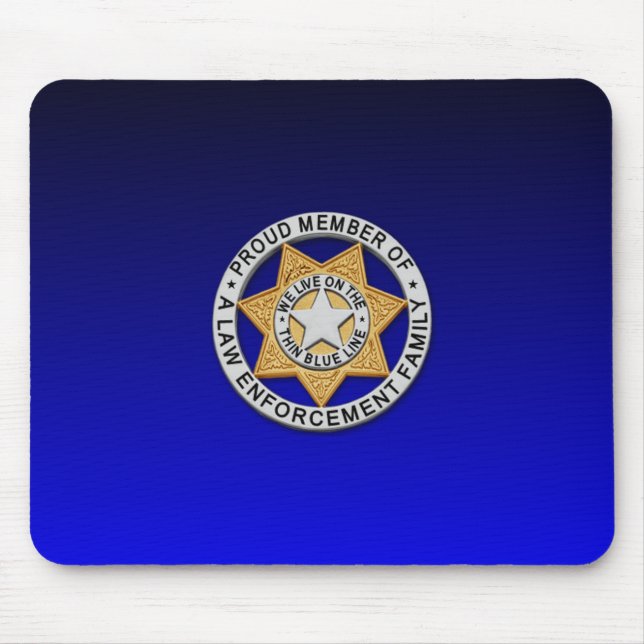 Thin Blue Line Badge Mouse Mat (Front)