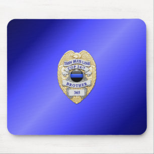 Thin Blue Line Badge Mouse Mat