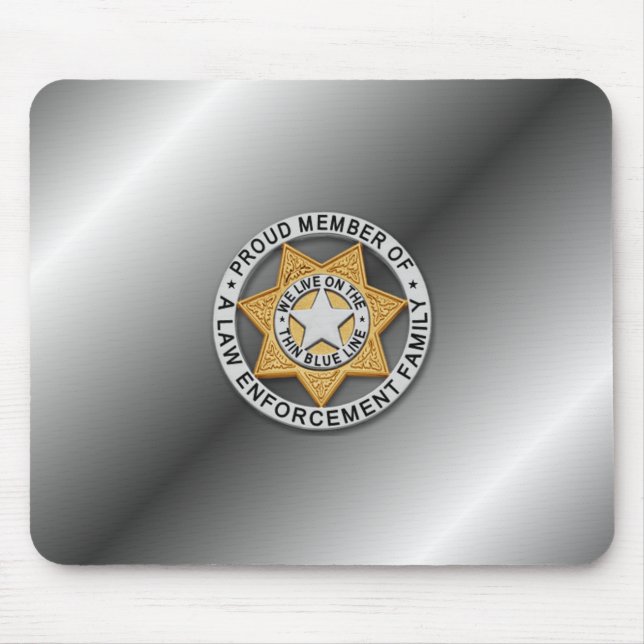 Thin Blue Line Badge Mouse Mat (Front)