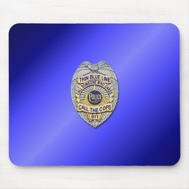 Thin Blue Line Badge Mouse Mat (Front)