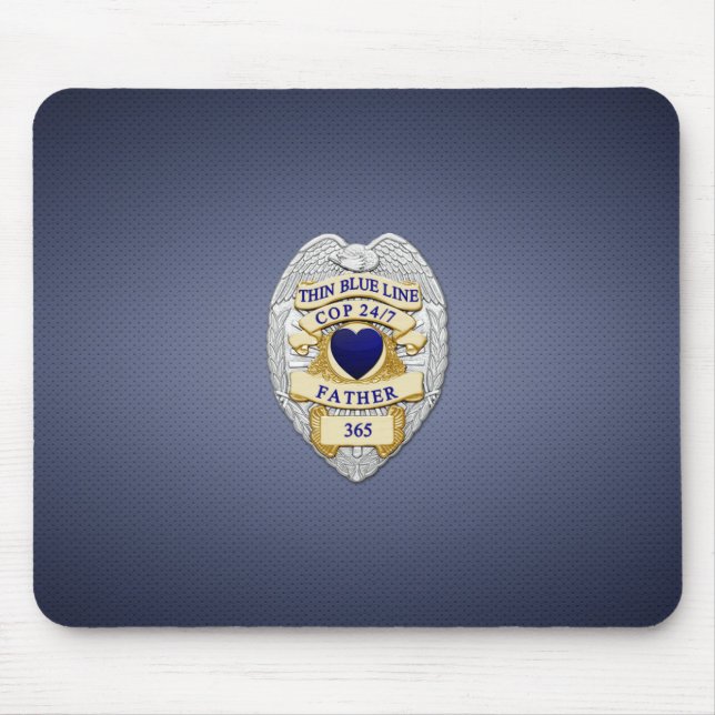 Thin Blue Line Badge Mouse Mat (Front)