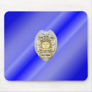Thin Blue Line Badge Mouse Mat